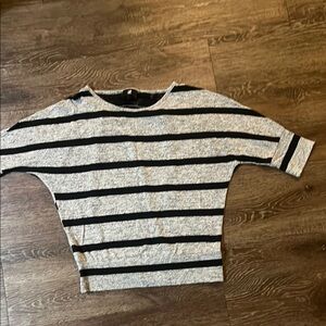 Striped Gray and Black Top